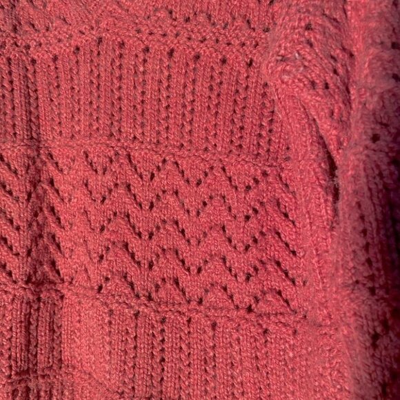 Handmade Women’s Hand Knit Pink V Neck Sweater L - Picture 2 of 10